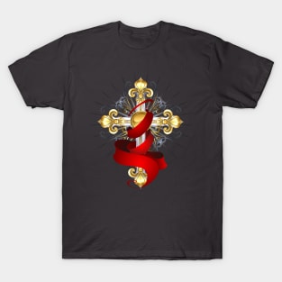 Cross with a Red Ribbon T-Shirt